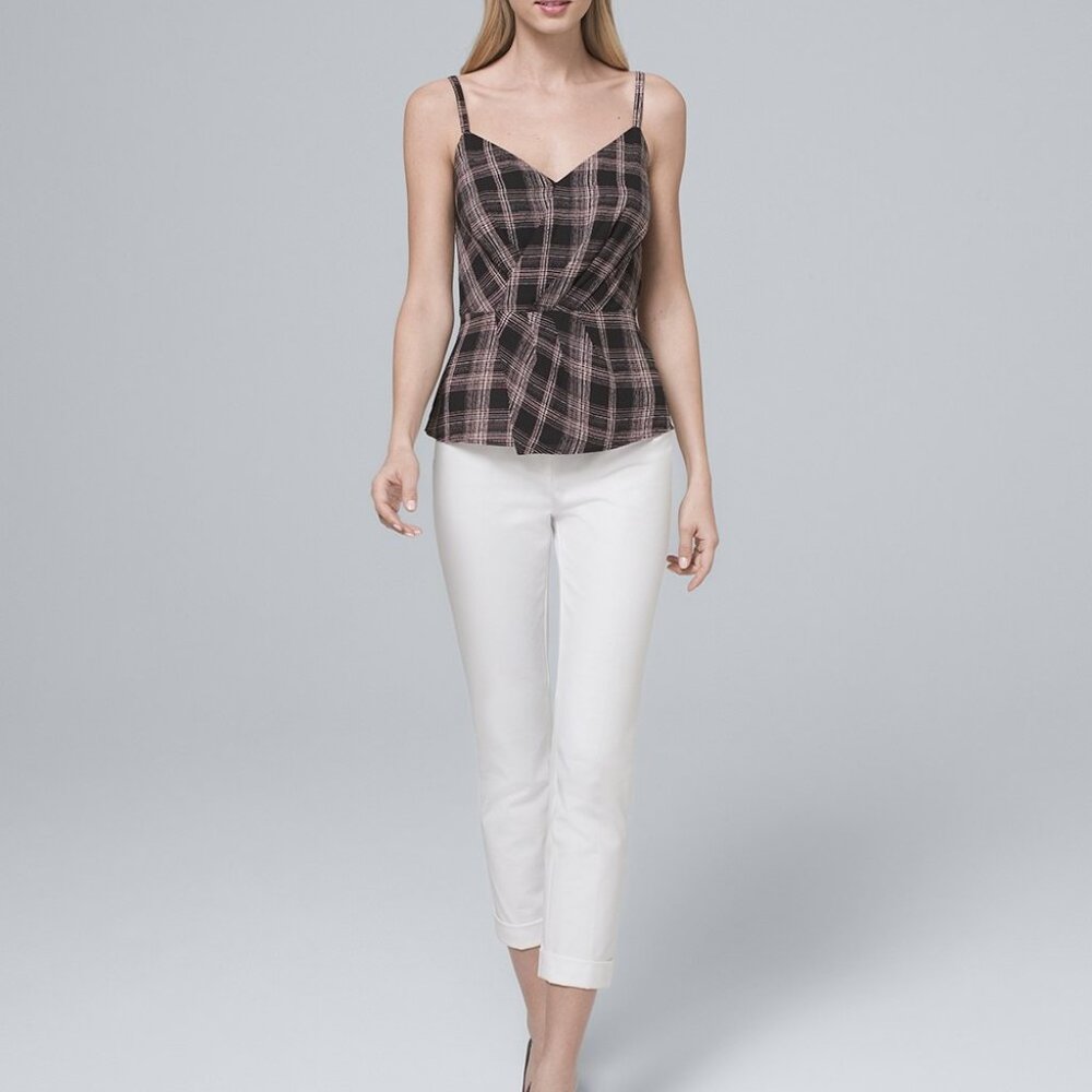 WHBM Plaid Surplice Cami SIZE 12 - NWOT